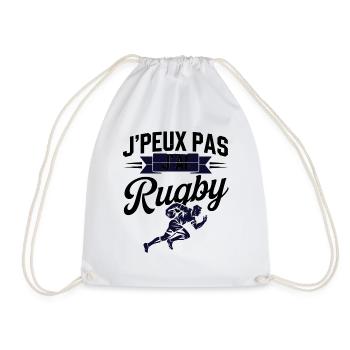 I can't I have rugby - Drawstring Bag - white - Front