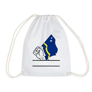Flag Curaçao espace de texte transparent fist - Sac de sport léger - blanc - Devant
