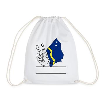 Drapeau Curaçao paix signe espace texte - Sac de sport léger - blanc - Devant
