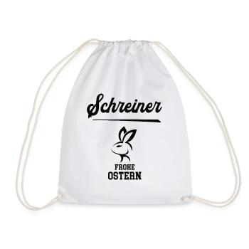 Schreiner Ostern Geschenk Schreinerei Meister Hase - Turnbeutel - Weiß - Vorne
