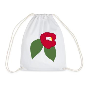 Elegante Rote Kamelienblüte Illustration1 - Turnbeutel - Weiß - Vorne