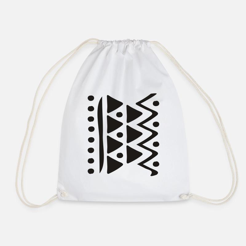 African Design 3 - Drawstring Bag - white