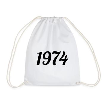 1974 Vintage 1974 Retro Birthday 1974 Gift - Drawstring Bag - white - Front
