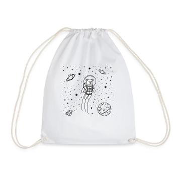 Astronaut Bear in the Sea of Stars - The Star Bear - Drawstring Bag - white - Front