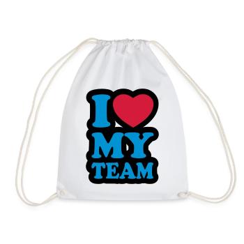 I love my team - Drawstring Bag - white - Front