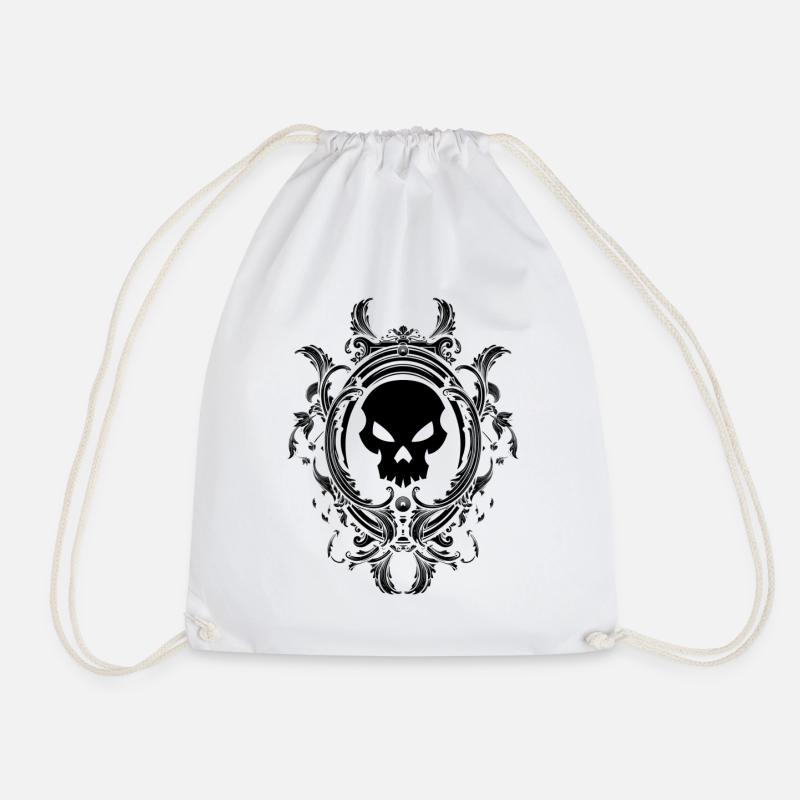 Totenkopf - Turnbeutel - Weiß