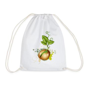 tender germinates in the soil - Drawstring Bag - white - Front