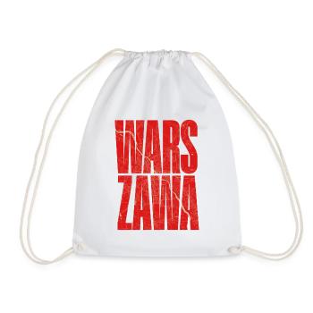 Warszawa lettering with city map pattern - Drawstring Bag - white - Front