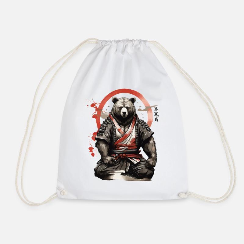 Samurai-Bär: Die Kraft der Natur und der Kampfgeist - Turnbeutel - Weiß