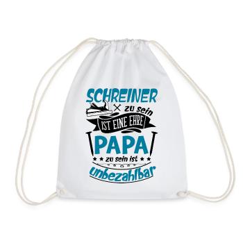 Schreiner Papa Handwerker Vatertag - Turnbeutel - Weiß - Vorne