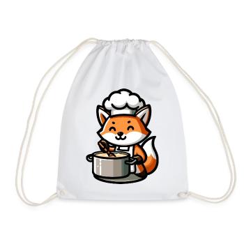 Culinary Kit: The Foxy Chef - Drawstring Bag - white - Front