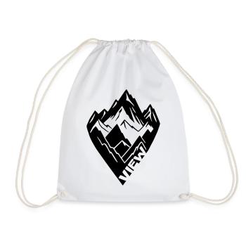 Mountain View [Black] - Drawstring Bag - white - Front