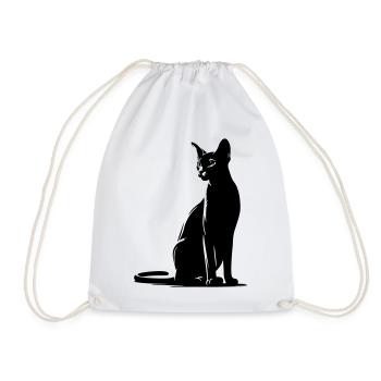 Abessiner Katze - Turnbeutel - Weiß - Vorne