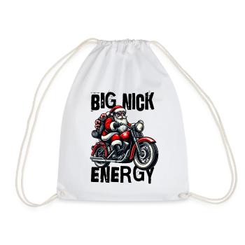 Big Nick Energy – Santa auf Motorrad - Turnbeutel - Weiß - Vorne