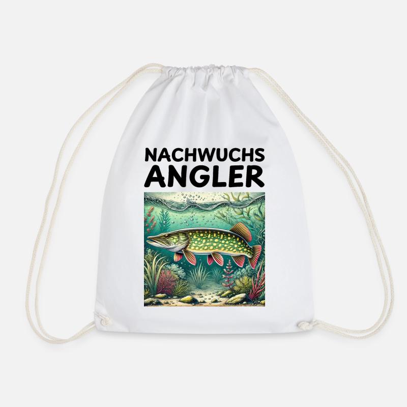 Pike Motif Kids - Drawstring Bag - white