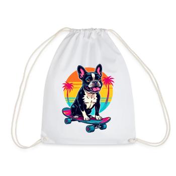 Skater Bulldogge - Turnbeutel - Weiß - Vorne