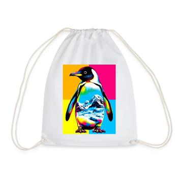 penguin - Drawstring Bag - white - Front