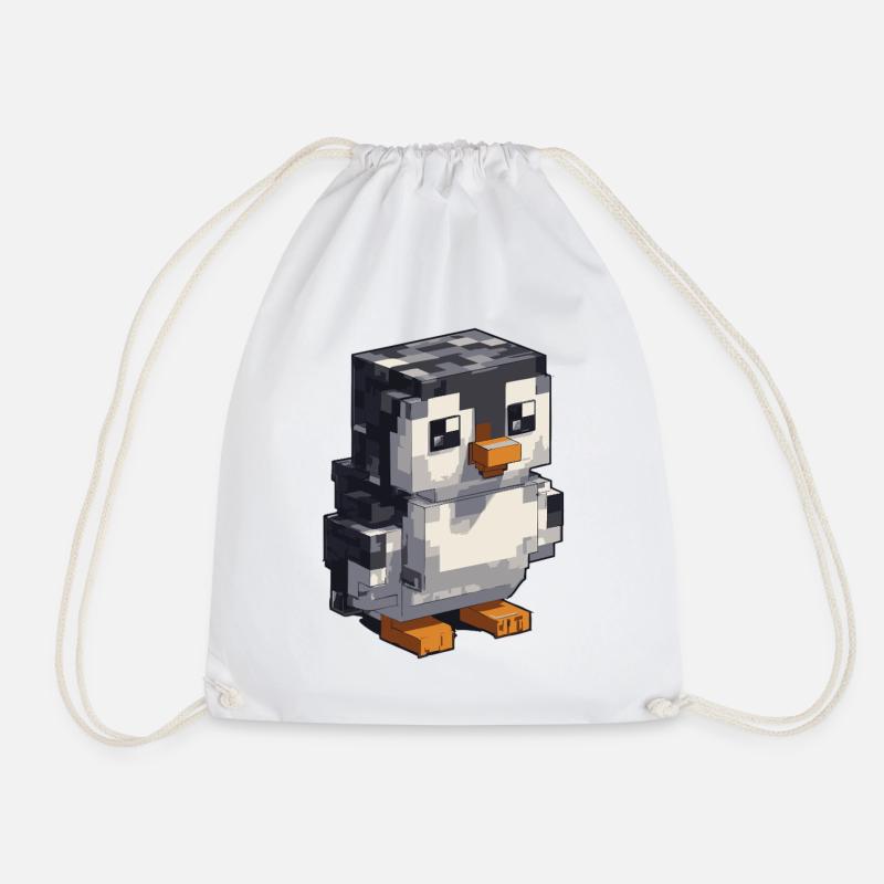 Niedlicher Pixel-Pinguin - Turnbeutel - Weiß