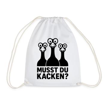Do you have to poop funny kids geese googly eyes - Drawstring Bag - white - Front