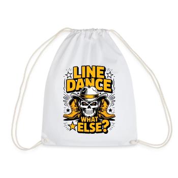 Line Dance Skull Western – What Else? - Drawstring Bag - white - Front