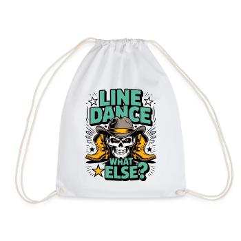 Line Dance Skull Western Boots - Drawstring Bag - white - Front