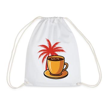 Tropical Coffee Palm Style - Drawstring Bag - white - Front