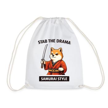 Samurai Shiba: Stab the Drama - Turnbeutel - Weiß - Vorne