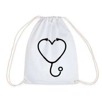 Plan de médecine cardiaque par stéthoscope - Sac de sport léger - blanc - Devant