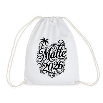 Malle 2026 Palme Mallorca - Turnbeutel - Weiß - Vorne