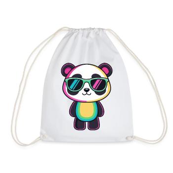 Rainbow Panda Sunglasses - Drawstring Bag - white - Front
