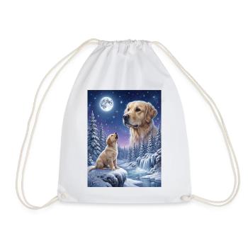 Hurler au mème de la lune Chien Golden Retriever - Sac de sport léger - blanc - Devant