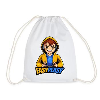 Gamer Boy Easy Peasy Gaming Logo - Drawstring Bag - white - Front