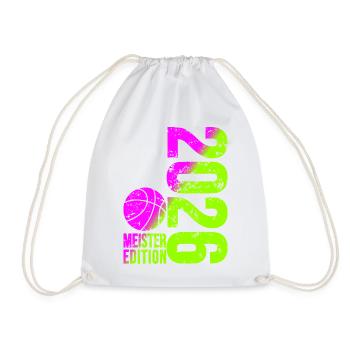 Basketball Champion Shirt 2026, lime Pink - Drawstring Bag - white - Front
