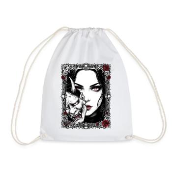 Gothic Mask Portrait - Drawstring Bag - white - Front