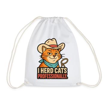 I Herd Cats Professionally – Katzen Humor - Turnbeutel - Weiß - Vorne