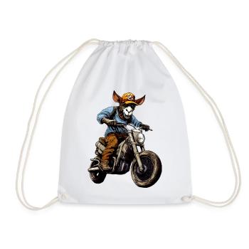 Motorrad Esel - Turnbeutel - Weiß - Vorne