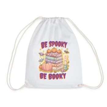 Cozy „Be Spooky Be Booky“ Halloween - Turnbeutel - Weiß - Vorne