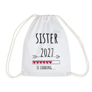 Pregnancy Announcement – Schwester 2027 Geschenk - Turnbeutel - Weiß - Vorne