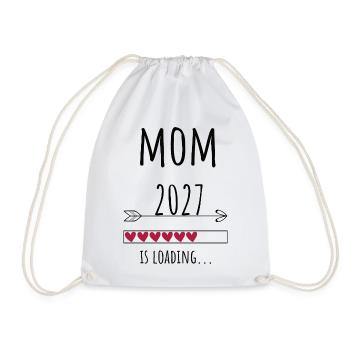 Pregnancy Announcement – Mama 2027 Geschenk - Turnbeutel - Weiß - Vorne