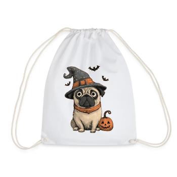 Mops Halloween - Turnbeutel - Weiß - Vorne