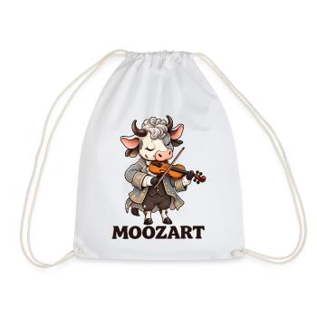 Cute Cow Mozart Wortspiel Klassische Musik Geiger Kunst - Turnbeutel - Weiß - Vorne