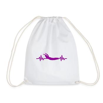 Heartbeat Swimmer - Diver Water Sports Athlete - Drawstring Bag - white - Front