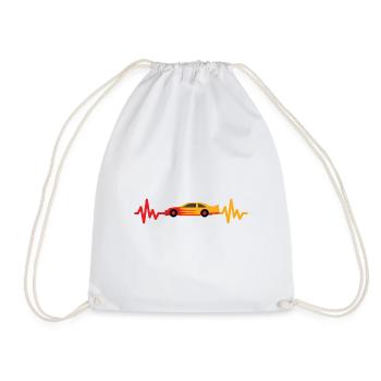 Sports car - Racing driver - Pfitzer - Heartbeat - Drawstring Bag - white - Front