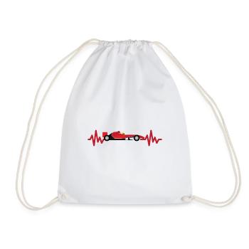 Sports car - Racing driver - Pfitzer - Heartbeat - Drawstring Bag - white - Front