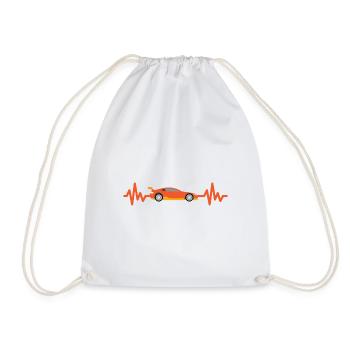 Sports car - Racing driver - Pfitzer - Heartbeat - Drawstring Bag - white - Front