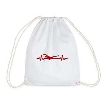 Heartbeat Swimmer - Diver Water Sports Athlete - Drawstring Bag - white - Front