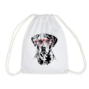 LOUISIANA CATAHOULA LEOPARD DOG Glasses Wilsigns - Drawstring Bag - white - Front