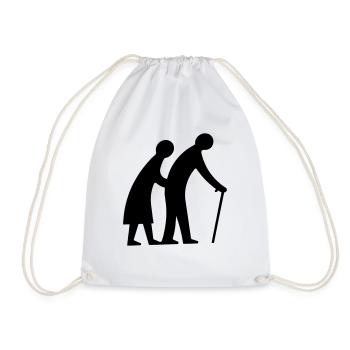 Old couple silhouette idée cadeau go - Sac de sport léger - blanc - Devant