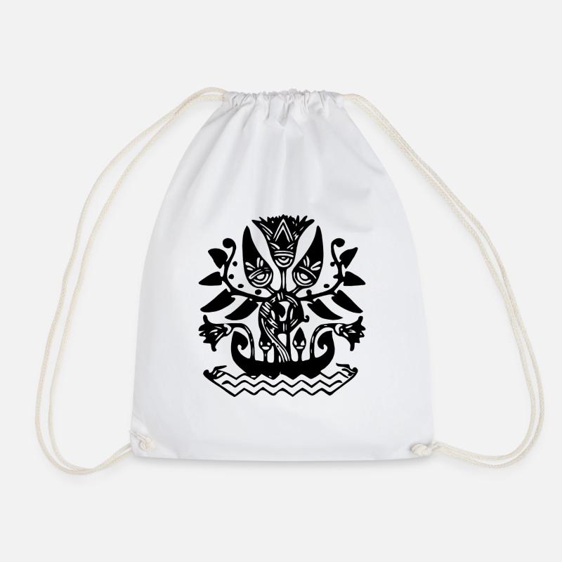 Antique tattoo - Drawstring Bag - white