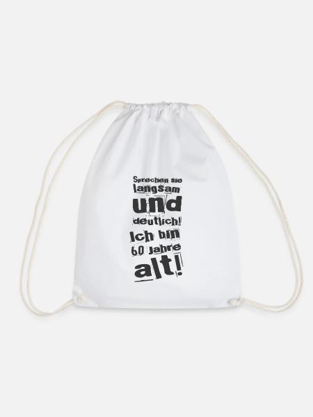 Geschenk zum 60 Geburtstag - 60 Jahre Alt - Turnbeutel - Weiß
